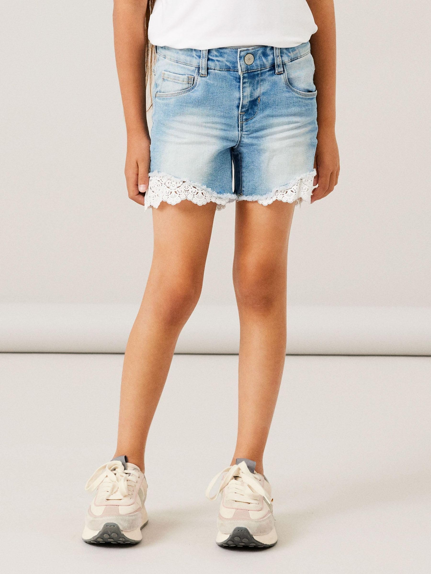 IT Nkfsalli Slim Dnm Shorts Pantalones Cortos de Jean Niñas