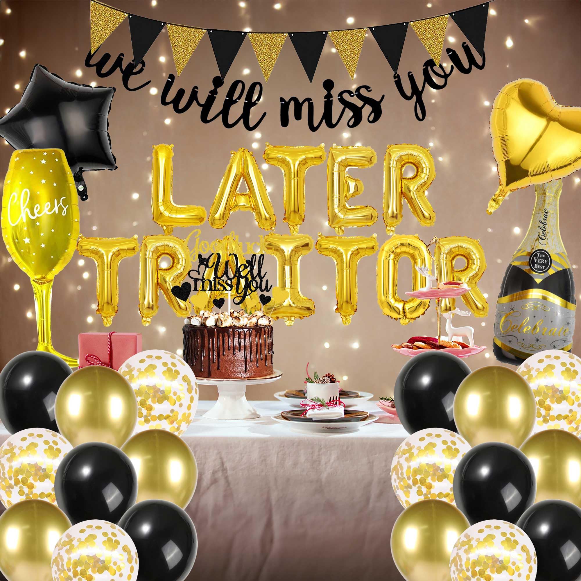 37-teiliges Retirement-Party-Set Schwarz-Gold – Mit Banner, Folienballons & Co. Für Den Perfekten Abschied