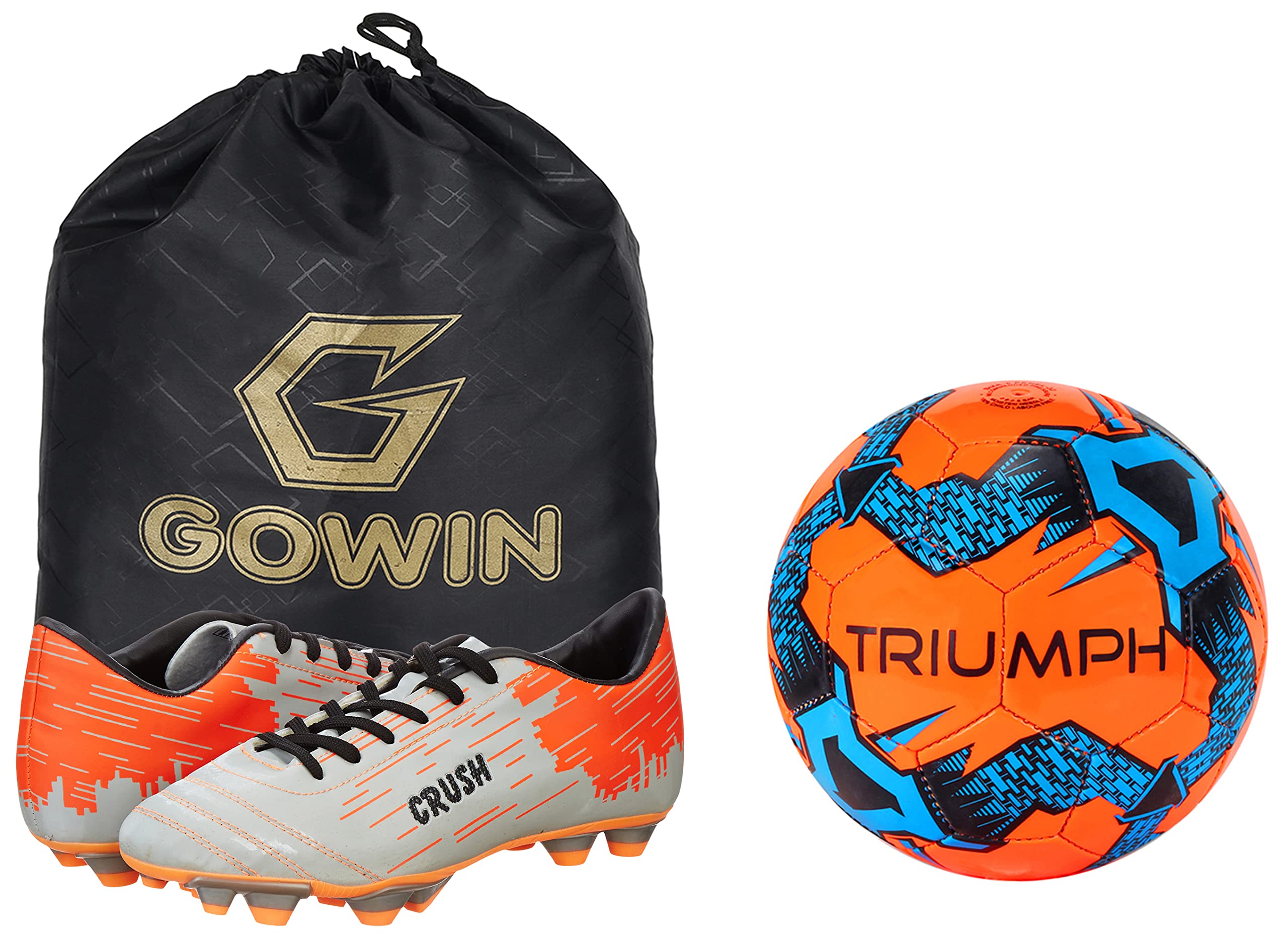 Football Pvc Boss Orange With Gowin Football Shoe Crush Silver Orange Size-8-image-30