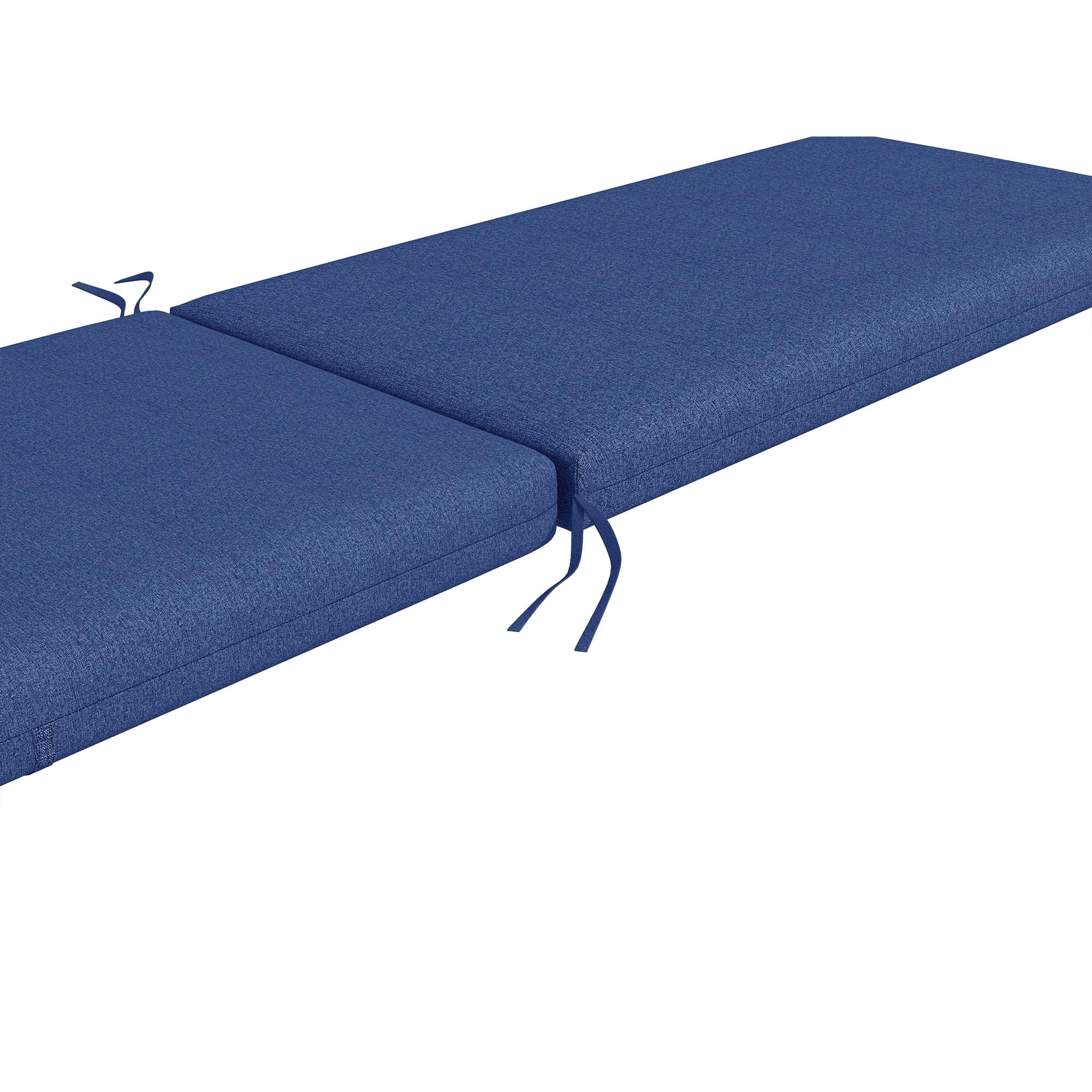 Outsunny Lot de 2 Matelas pour Chaise Longue transat Bain de Soleil avec Sangles d'attache pour Jardin dim. 190,5L x 58,4l x 7H cm Bleu