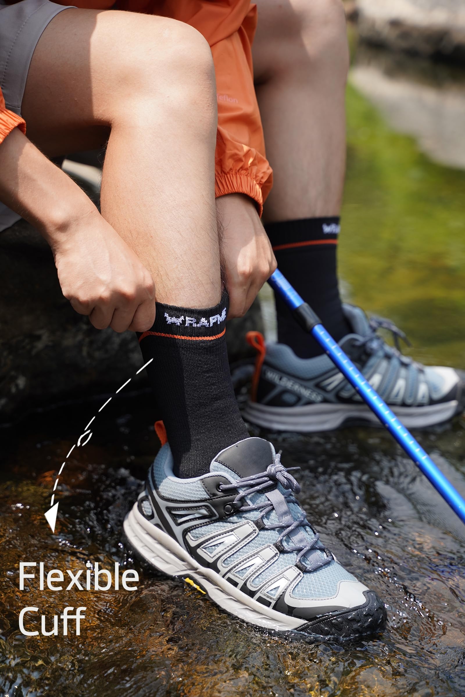 Calcetines impermeables para hombre y mujer, máxima calidez y comodidad con lana merino, calcetines impermeables para senderismo con cojín transpirable, para clima frío y húmedo, ideal para correr,