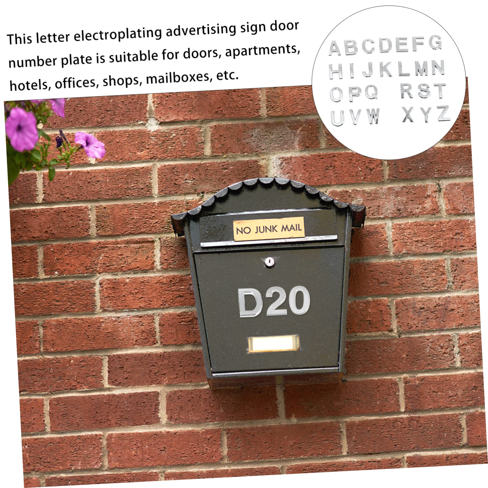 Lurrose 2 Sätze Teiliges Selbstklebende Buchstaben Aufkleber Für Briefkasten Und Tür Elegante Buchstaben Für Diy Deko Installieren Für Zuhause Garten Und 26 Stück * 2