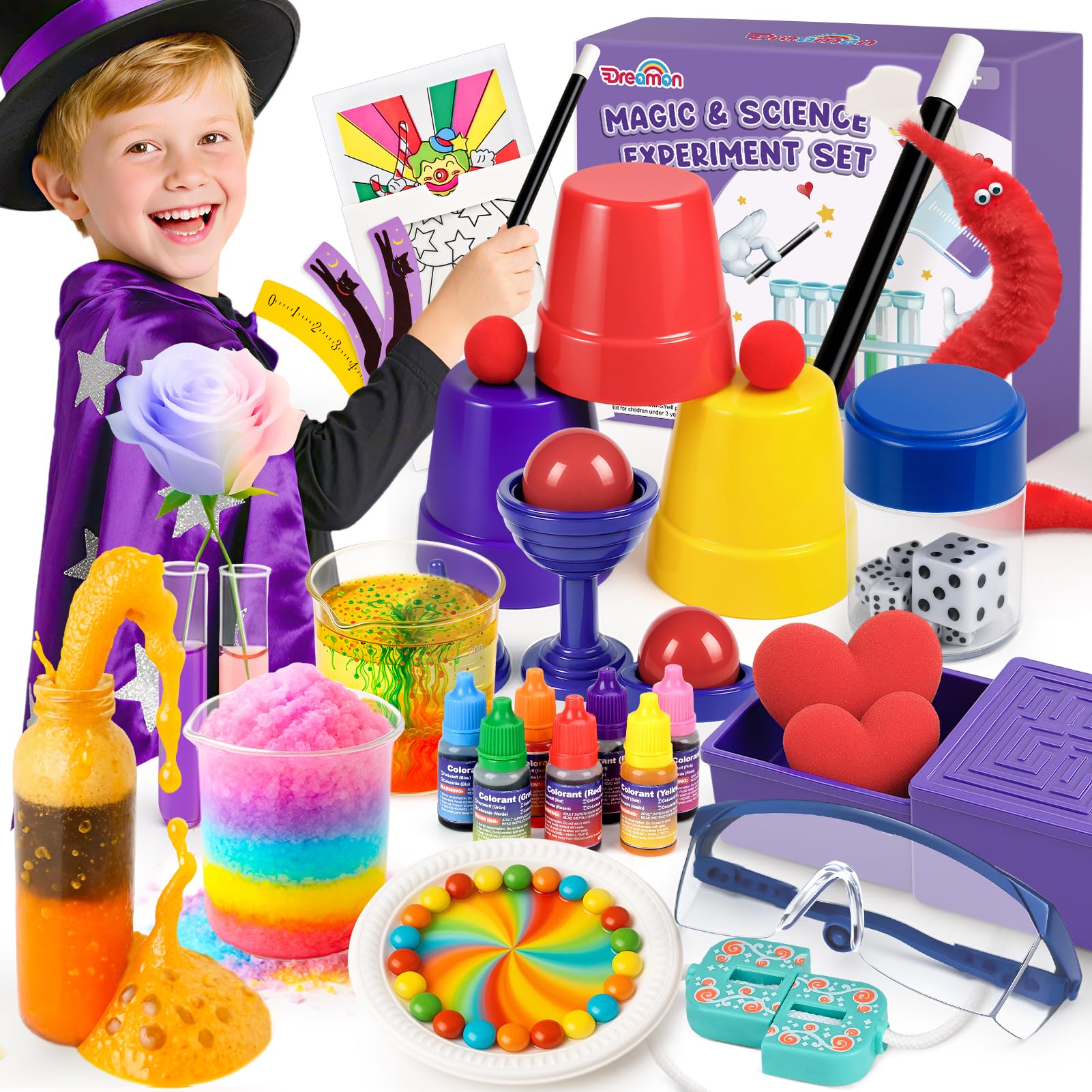 Dreamon 87+ Magic Tricks  Science Experiments Set for Kids with Instructions, Gifts for Age 6 7 8 9 10 11 12 Years Boys Girls