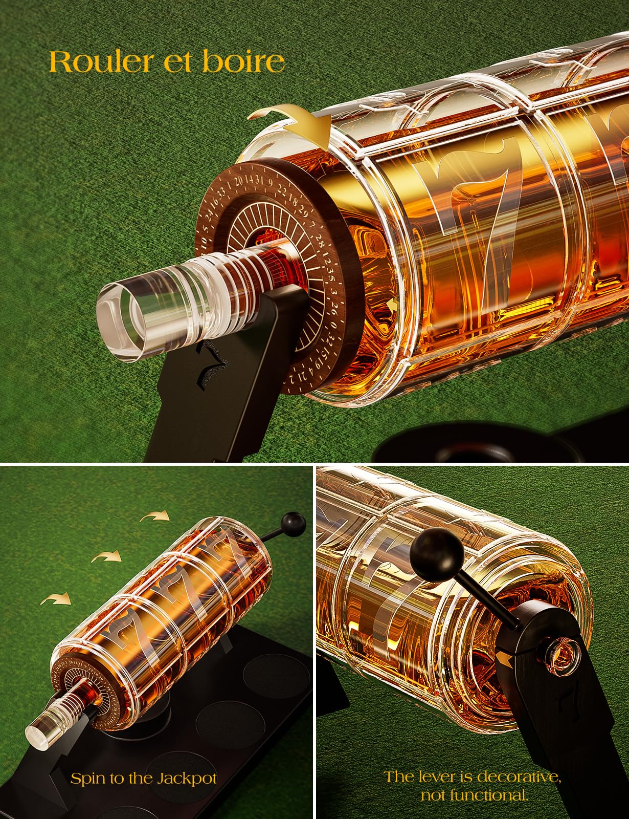 Carafe à Whisky Rotative 360° - 1500 Ml, Avec Base, Oxygénation Rapide, Cadeau Homme élégant - 8