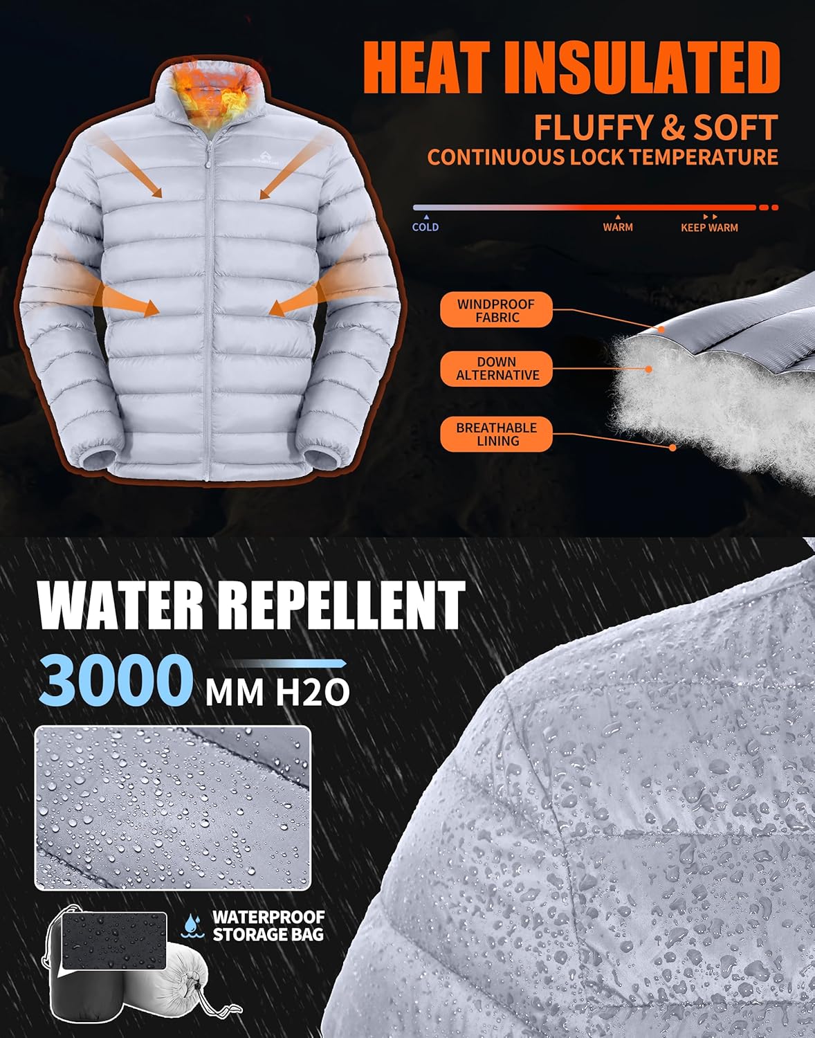 Pioneer Camp Mens Lightweight Packable Puffer Jacket Winter Insulated Puffy Coat Water Repellent Warm Quilted Jackets Travel - Image 3