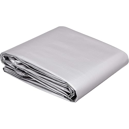 Amazon Basics Multi Purpose Waterproof Poly Tarp Cover, 12 X 20 FT, 16MIL Thick, Silver/Black, 1-Pack (Previously AmazonCommercial brand)