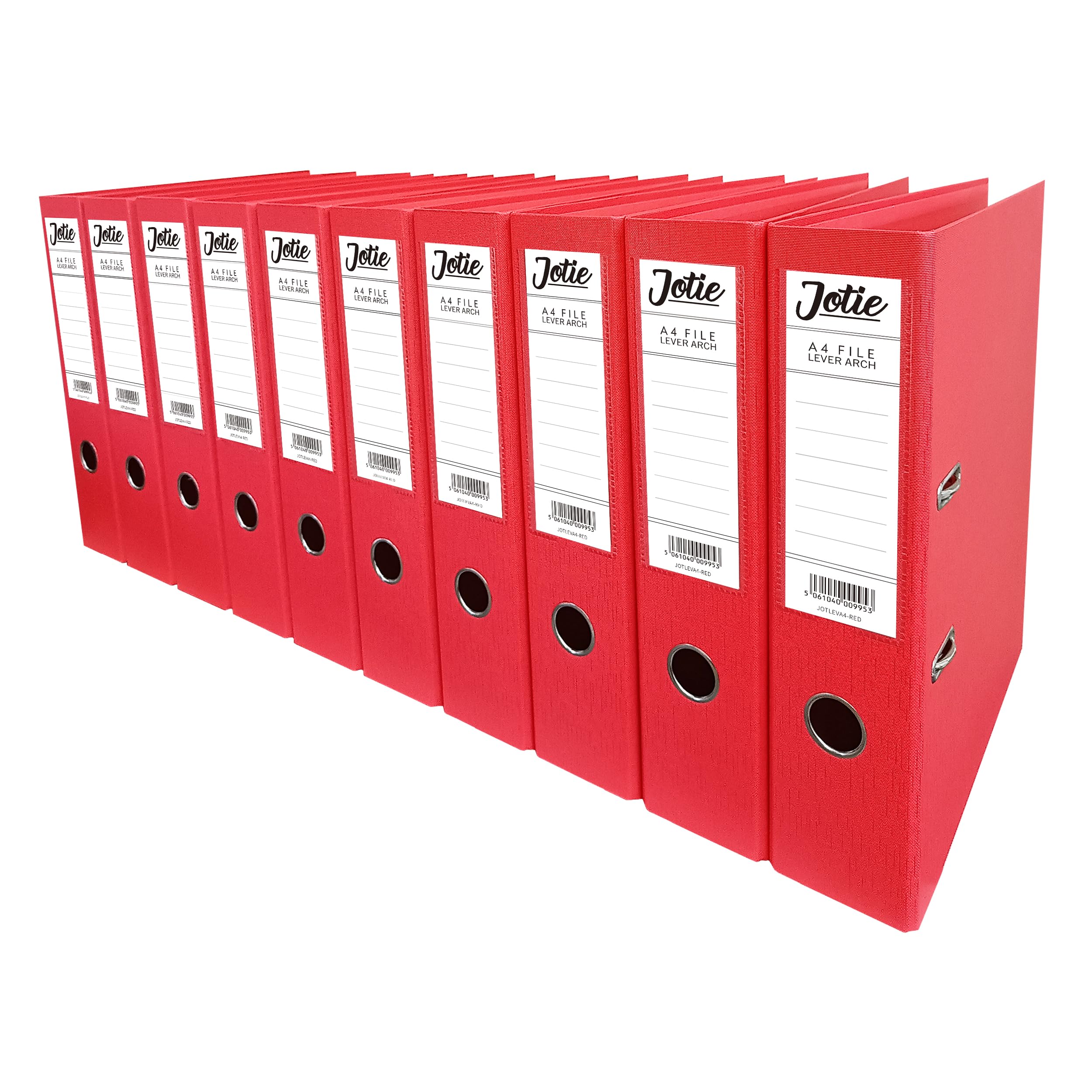 Set of 10 Red A4 Lever Arch Files for Paperwork A4 Folders with 70mm Spine, Thumb Ring & Elegant Anti-Spill Cover | Large Ring Binders | File Storage & Office Supplies
