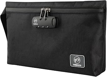 FIREDOG Printed Smell Proof Bags with Combination Lock, Carbon Lined Odor Proof Stash Bag Case Container for Travel Storage 10.8"x8.8"