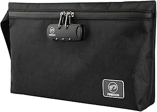 FIREDOG Smell Proof Bags with Combination Lock, Carbon Lined Odor Proof Stash Bag Case Container for Travel Storage (Black,10.8"x7.5")