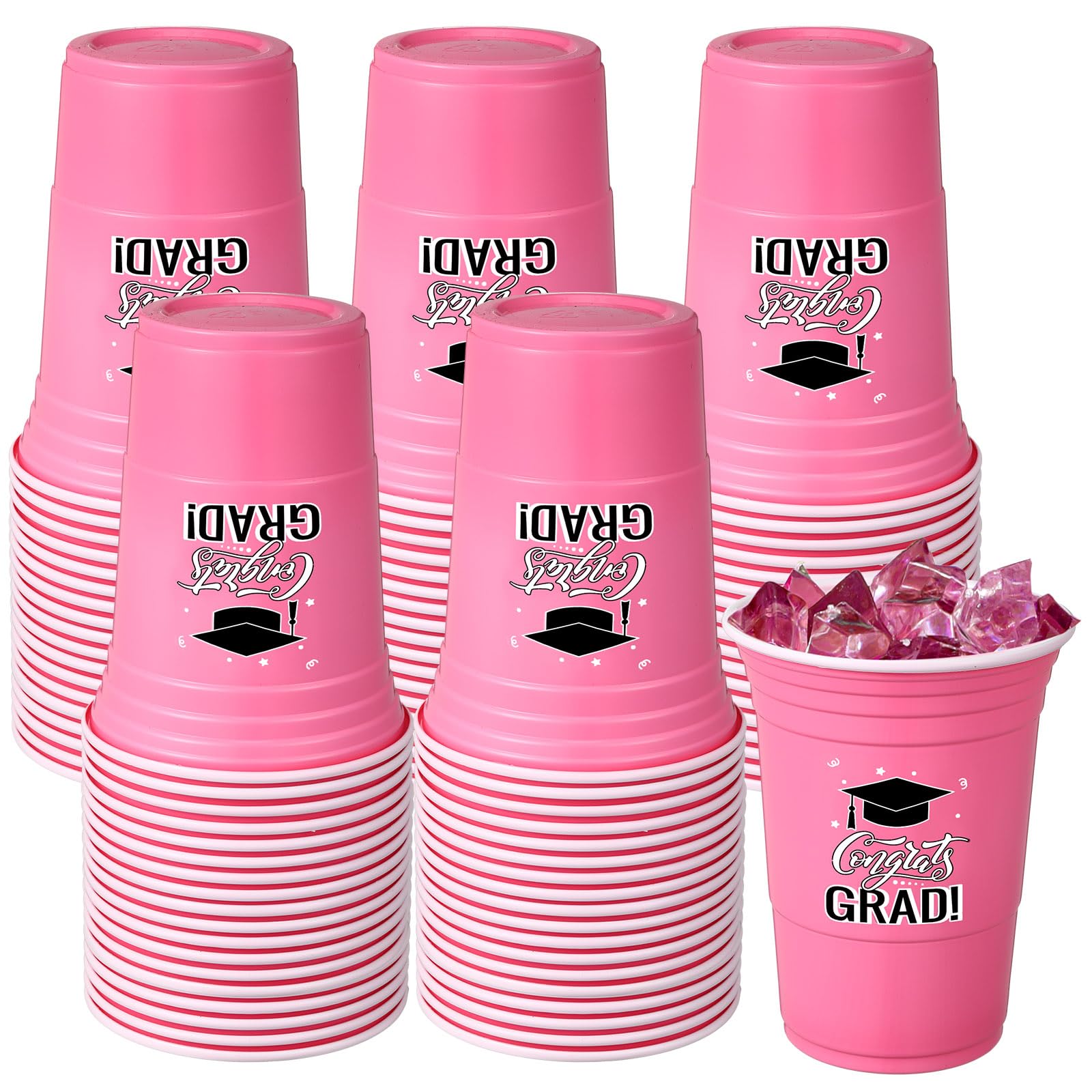 Amazon.com: Ziliny 50 Pack Graduation Decorations 2026 16 oz Graduation  Plastic Cups Congrats Grad Disposable Drinkware for Class of 2026 Grad  Festivities Essential Graduate Party Favor Supplies (Pink) : Health &  Household