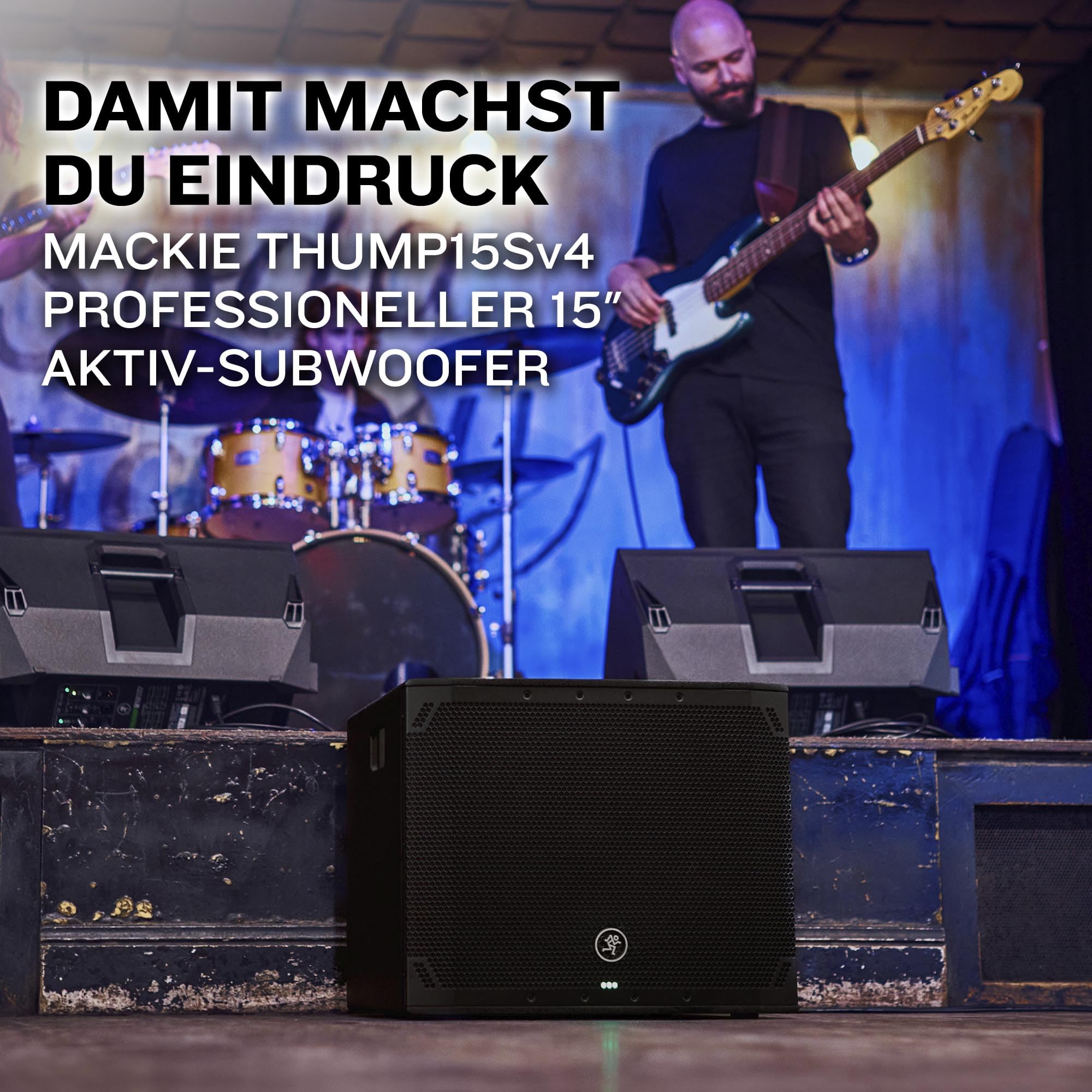 Mackie Thump15Sv4 15" Professioneller Aktiv-Subwoofer mit 132 dB SPL und 27 Hz Tiefbasswiedergabe