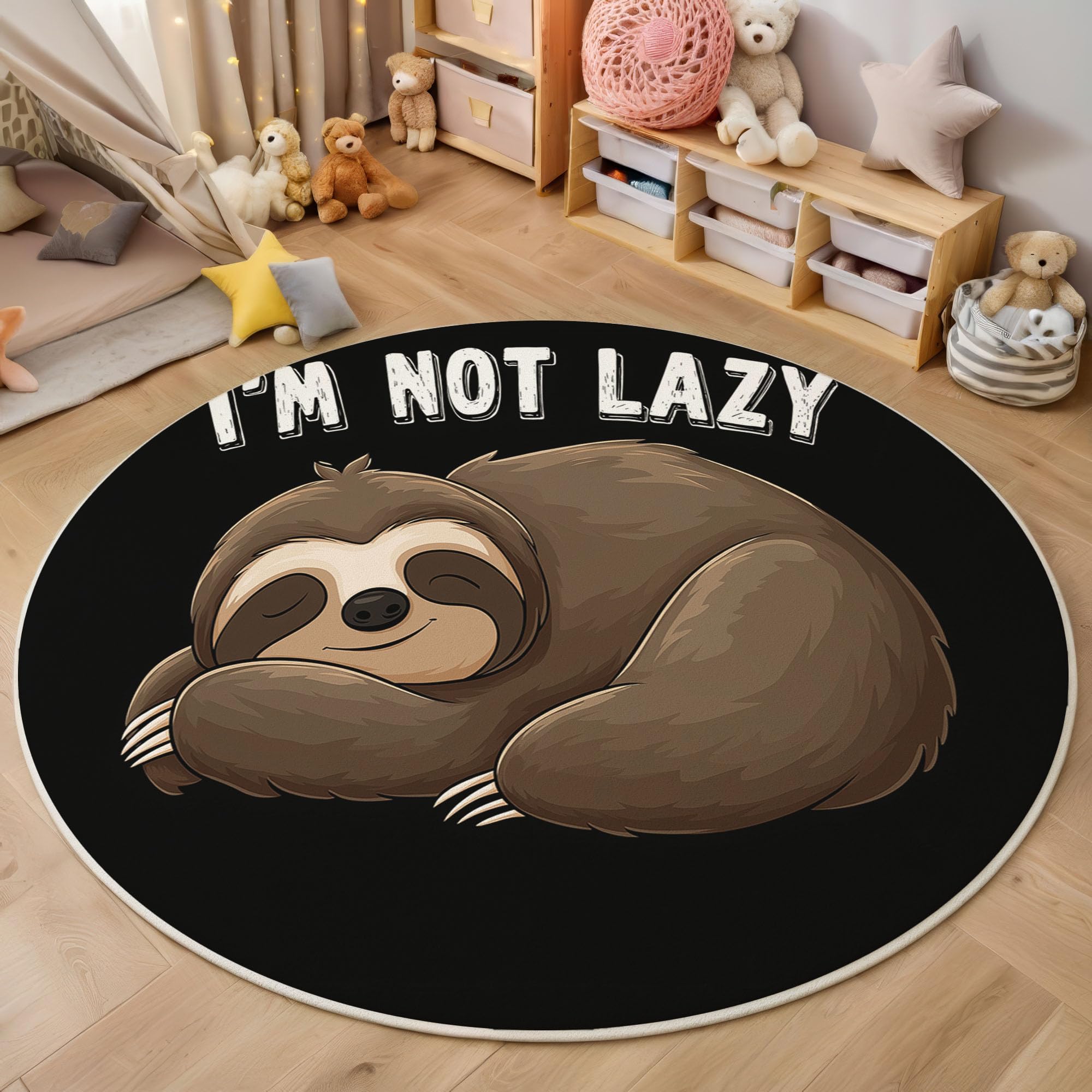 Tapis rond enfant paresseux 160cm grand tapis chambre ado et salle de jeux
