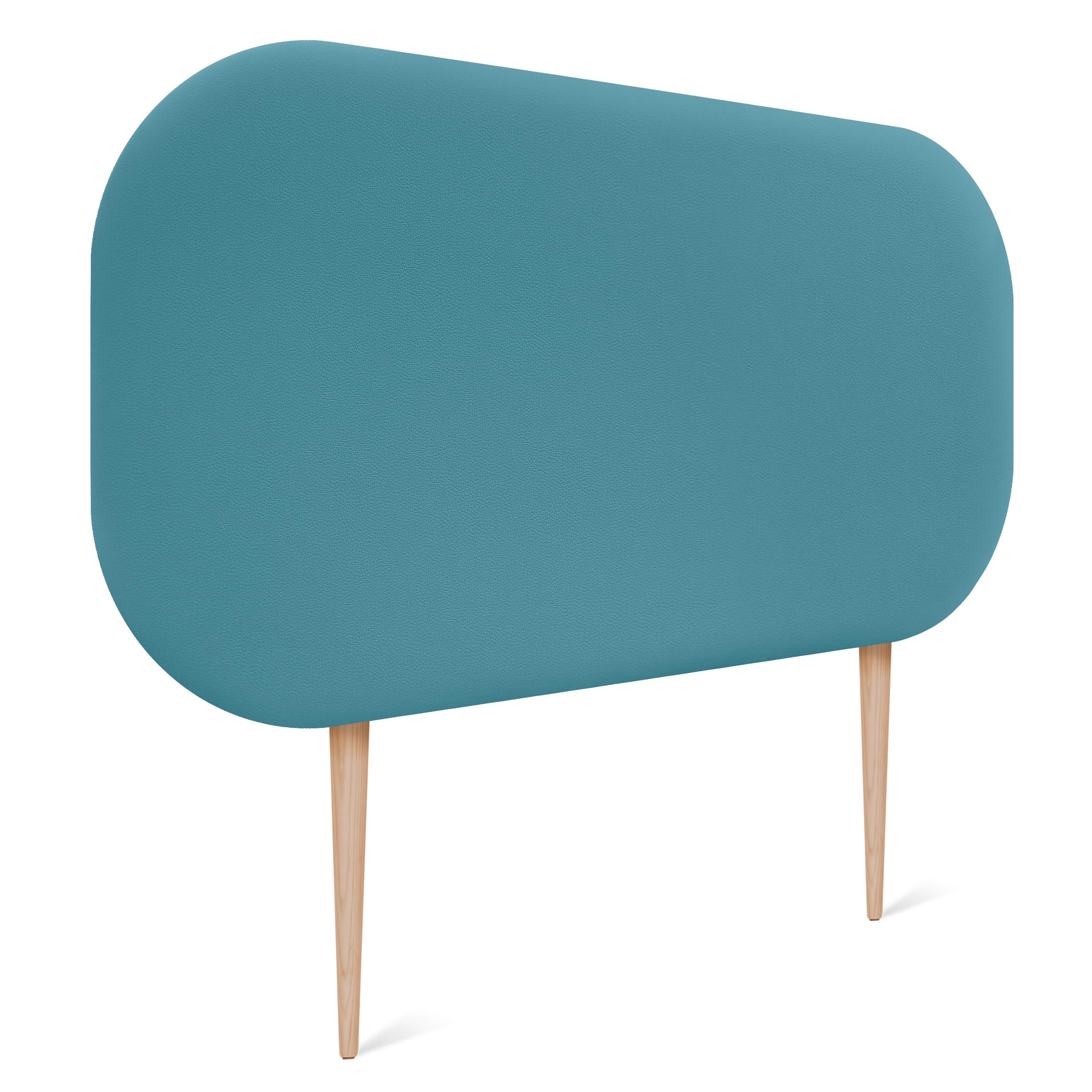 DHOME Cabecero Tapizado Curvo Liso Polipiel 50cm Altura con Patas para Pared Acústicos Cabeceros Absorbentes Cabezal Cama Dormitorio (Turquesa, 90cm)