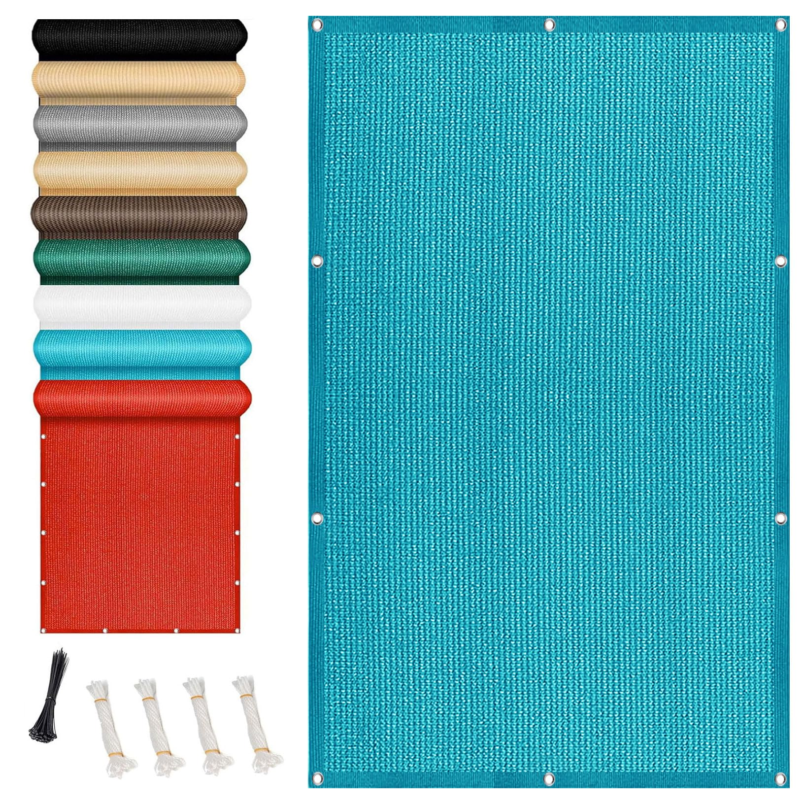 Voile d'ombrage anti-UV 95% rectangulaire bleu ciel sans perçage