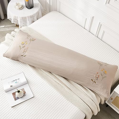 Vista 60 de Juego de 2 fundas de almohada con borlas, color gris crema, 100% microfibra lavada, funda de almohada con borlas hechas a mano beige, paquete de 2