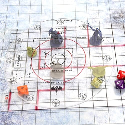 Miniatura 7 de Anillos de condición + plantilla de hechizo + rastreador de iniciativas para Calabozos y Dragones, Pathfinder, D&D y RPG de mesa