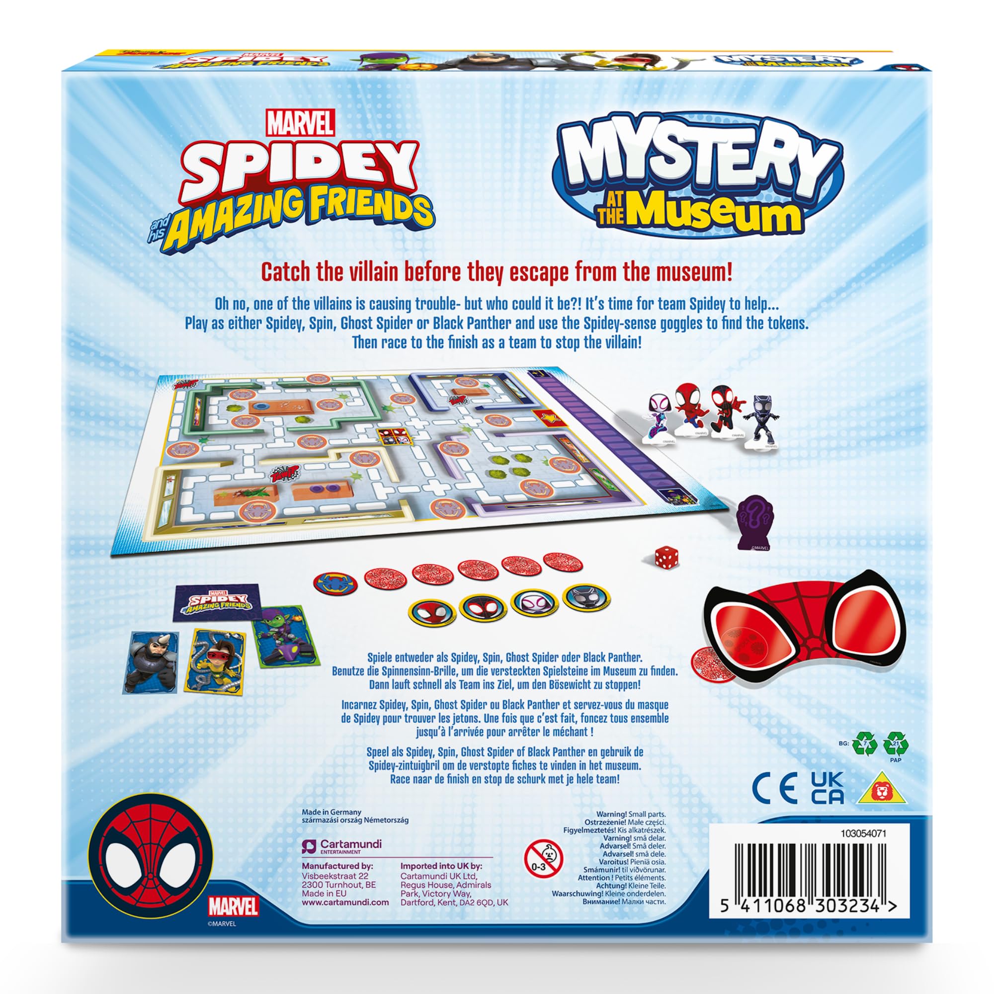 Spidey and Friends Mystery At The Museum, Ayuda al Equipo Spidey a atrapar al Villano, Divertido Juego para los fanáticos de Marvel, Gran Regalo, 2-4 Jugadores, a Partir de 4 años
