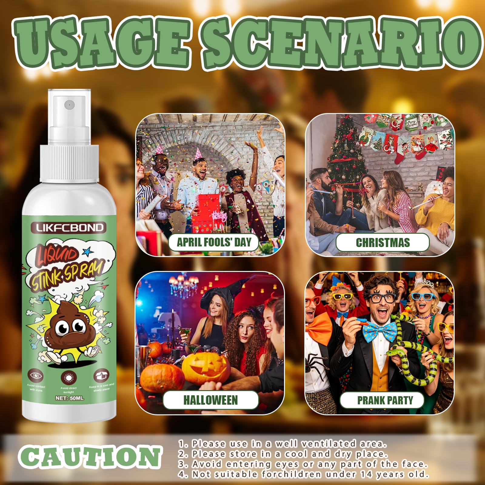 Spray Scoreggia Puzzolente, Spray Puzzolenti Scherzo Scoreggia, Spray Scoreggia per Scherzi, Spray di Scoreggia per Halloween Scoreggiare Adulti, 1 Pezzi, 50ml