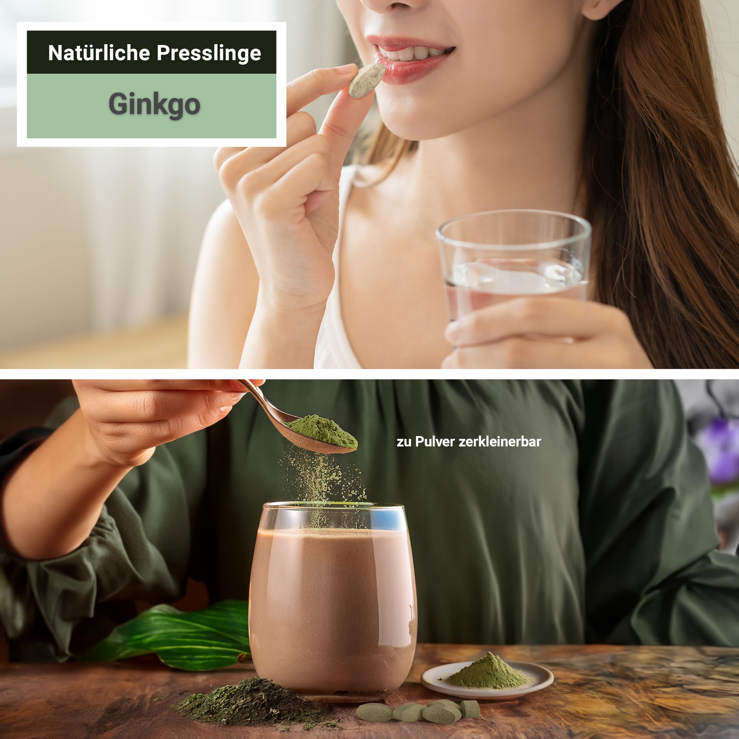 Ginkgo Tabletten 600 mg | 210 Tabletten mit Ginkgo biloba Blattpulver | Hergestellt in Österreich | Tabletten statt Kapseln, 600 mg pro Tablette | Japanischer Nussbaum, Fächerblattbaum, Tempelbaum
