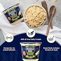 Vista 2 de Muscle Mac Taza para microondas Macarrones y Queso, Cheddar blanco añejado, 3.6 onzas (paquete de 12)
