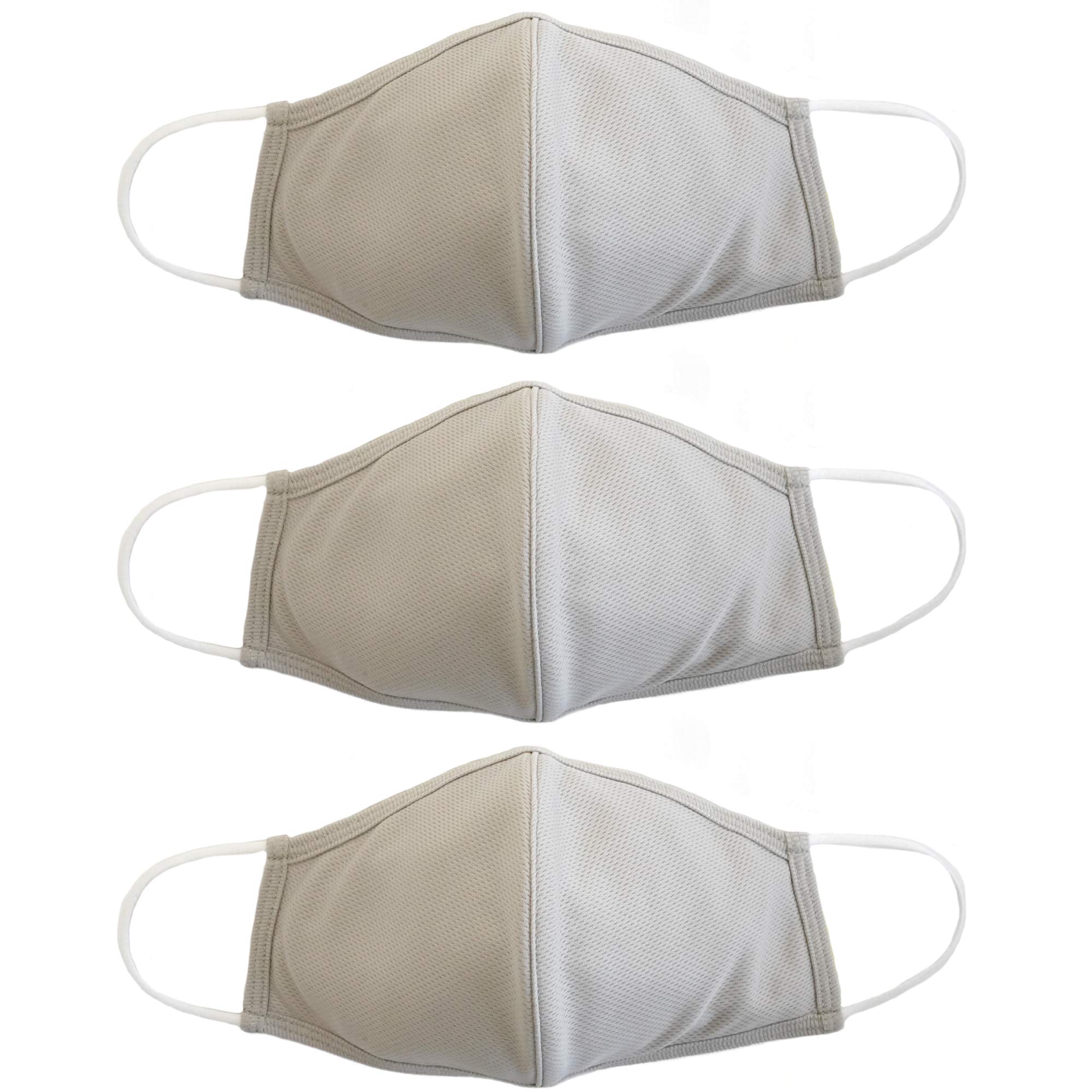 EnerPlex Comfort XL 3-Ply Reusable Face Mask - Breathable Comfort, Fully Machine Washable, Extra Large Safety Masks for Home Office Work Outdoors - XL (3-Pack) - Sand