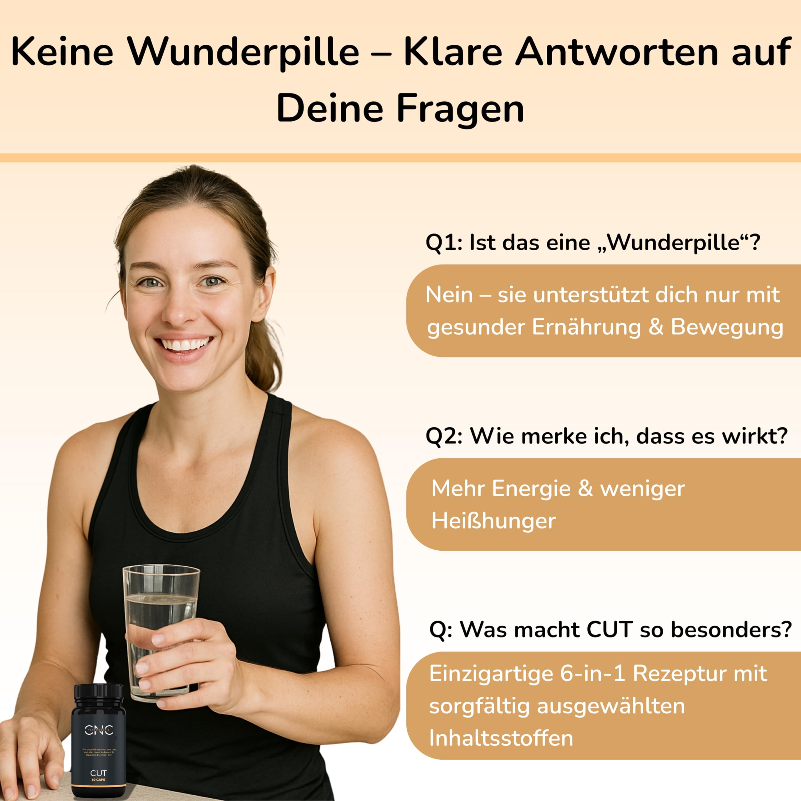 Abnehmen Schnell Fettverbrenner CUT – Fortschrittliche Formel zur Unterstützung von Stoffwechsel & Energie mit L-Carnitin & Kurkuma – Entwickelt für aktive Lebensstile (Verpackung kann variieren)