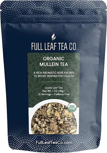 Organic Mullein Loose Leaf Tea - 1oz Bag (Approx. 15 Servings) | Full Leaf Tea Co.