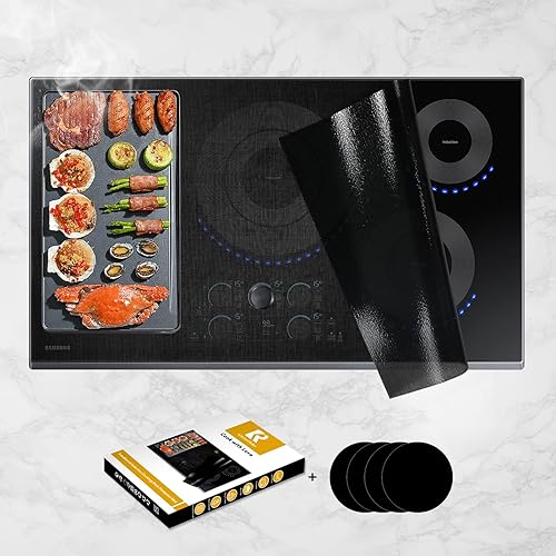 KitchenRaku Alfombrilla protectora grande para placa de inducción de 20.8 x 24 pulgadas, translúcida (magnética), cubiertas para quemador de estufa