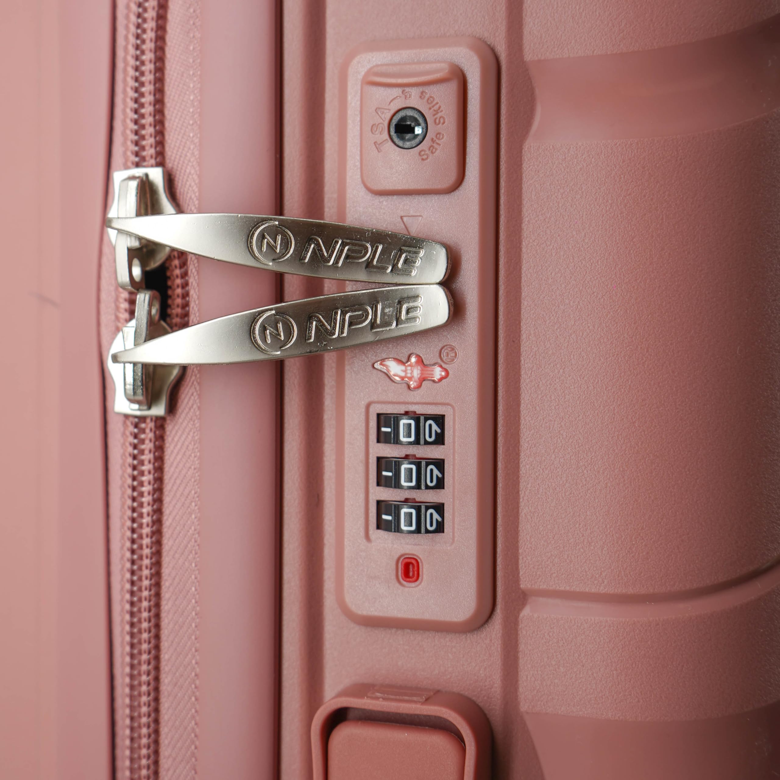 Valigia Trolley Bagaglio A Mano Colorata Ultraleggero Easyjet Doppia Ruota Zip Antifurto TSA Tessuto Interno 230D Realizzato in polipropilene (Rosa Antico, 20”- 55 X 40 X 24 cm)