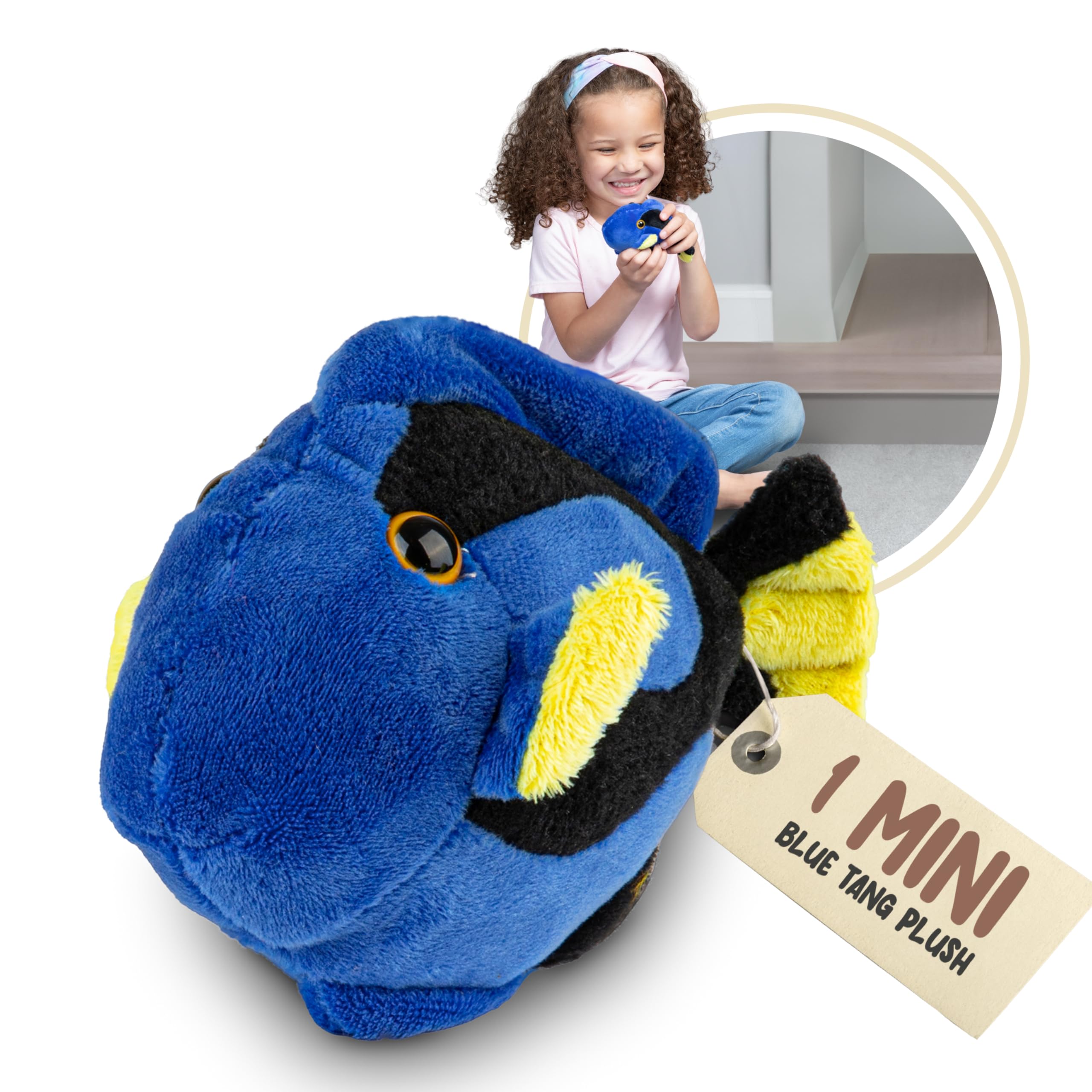 Forest & Twelfth Stuffed Blue Tang, Single Mini Stuffed Animal Plush Toy for Kids, Ocean Party Favors and Goody Bags, Classroom Treasure Box Prizes, Stocking Stuffers (Blue Tang)
