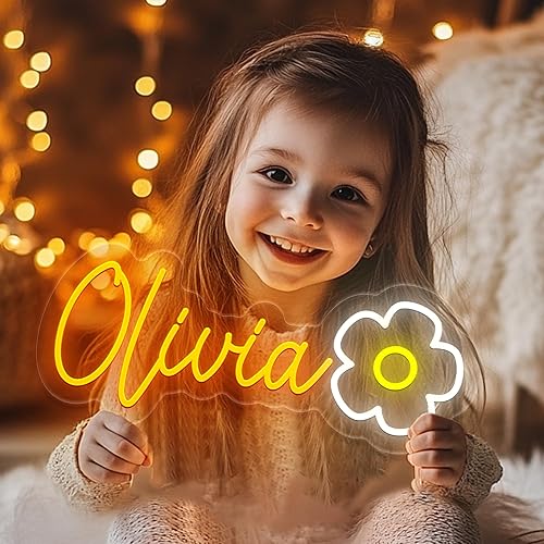 Vista 2 de Letreros de neón personalizados, letrero de luces LED de neón grandes personalizado, letrero de neón personalizable para decoración de pared, boda