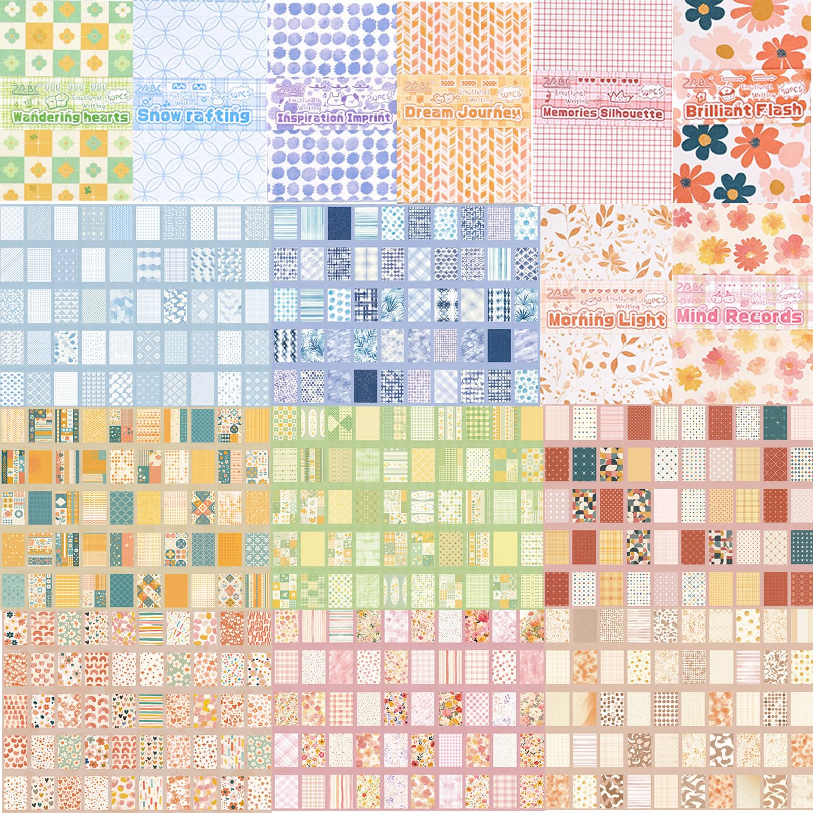 400 Sheets Scrapbook Paper, Junk Journal Supplies Kit, Cardstock Papers Pad, 8.3x5.6cm Craft Paper for Card Making, Scrapbooking, Collage, Mixed Media, Decoupage - 8 Themed Vintage Pattern Sets