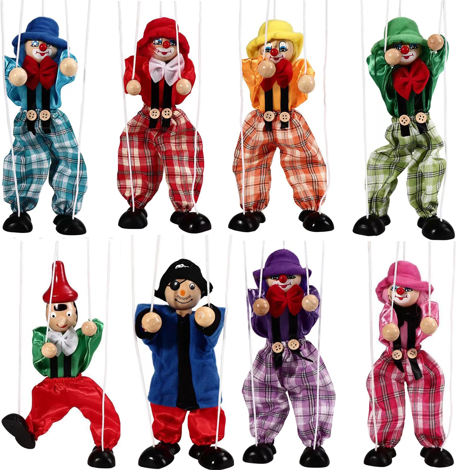 Amazon.com: Marionette Puppets, 8 Pcs Funny Wooden Marionette Pull