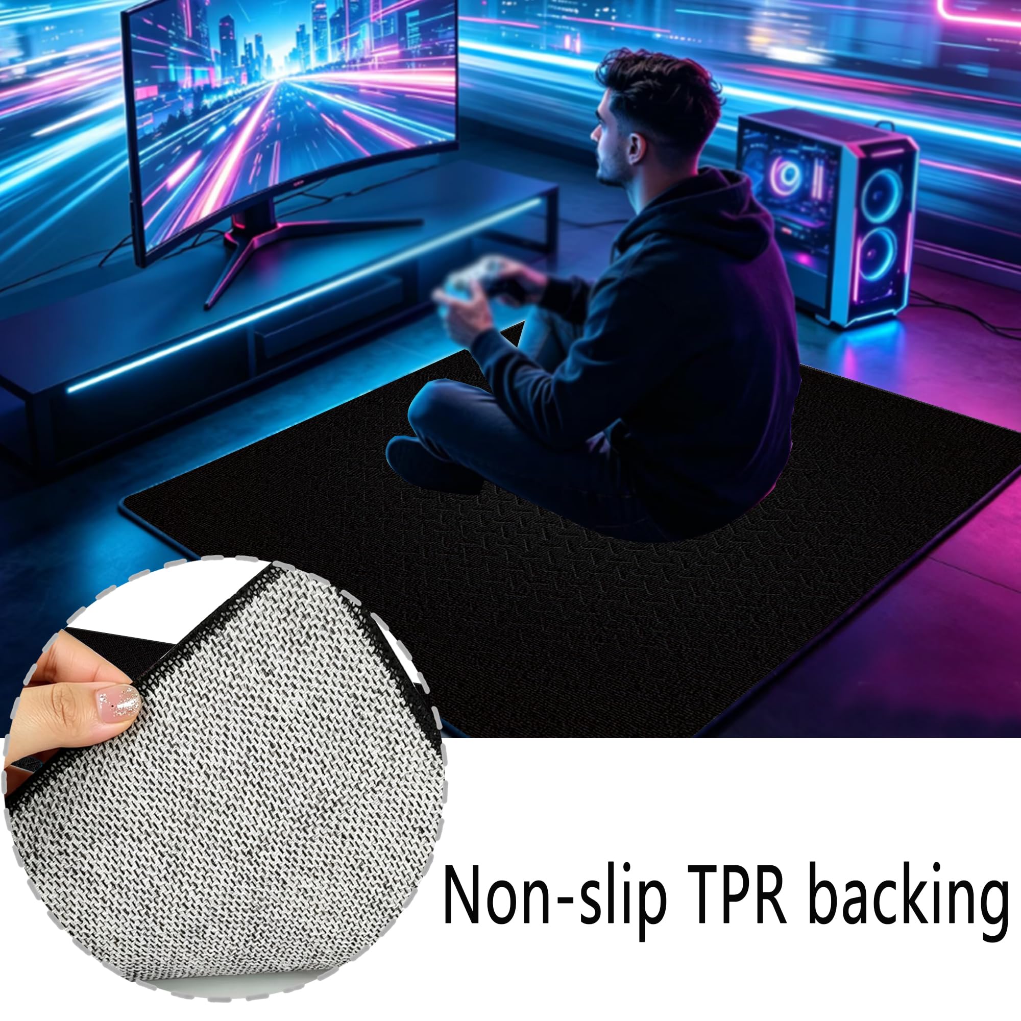 Tappeto Camera da Letto Ragazzo Bambini, Decorative Accessori Stanza Gaming, Antiscivolo, Tappeto Zone Game 3D, Adatto per Scrivania E Sedia da Gaming - 180x200cm/70.87x78.74inch