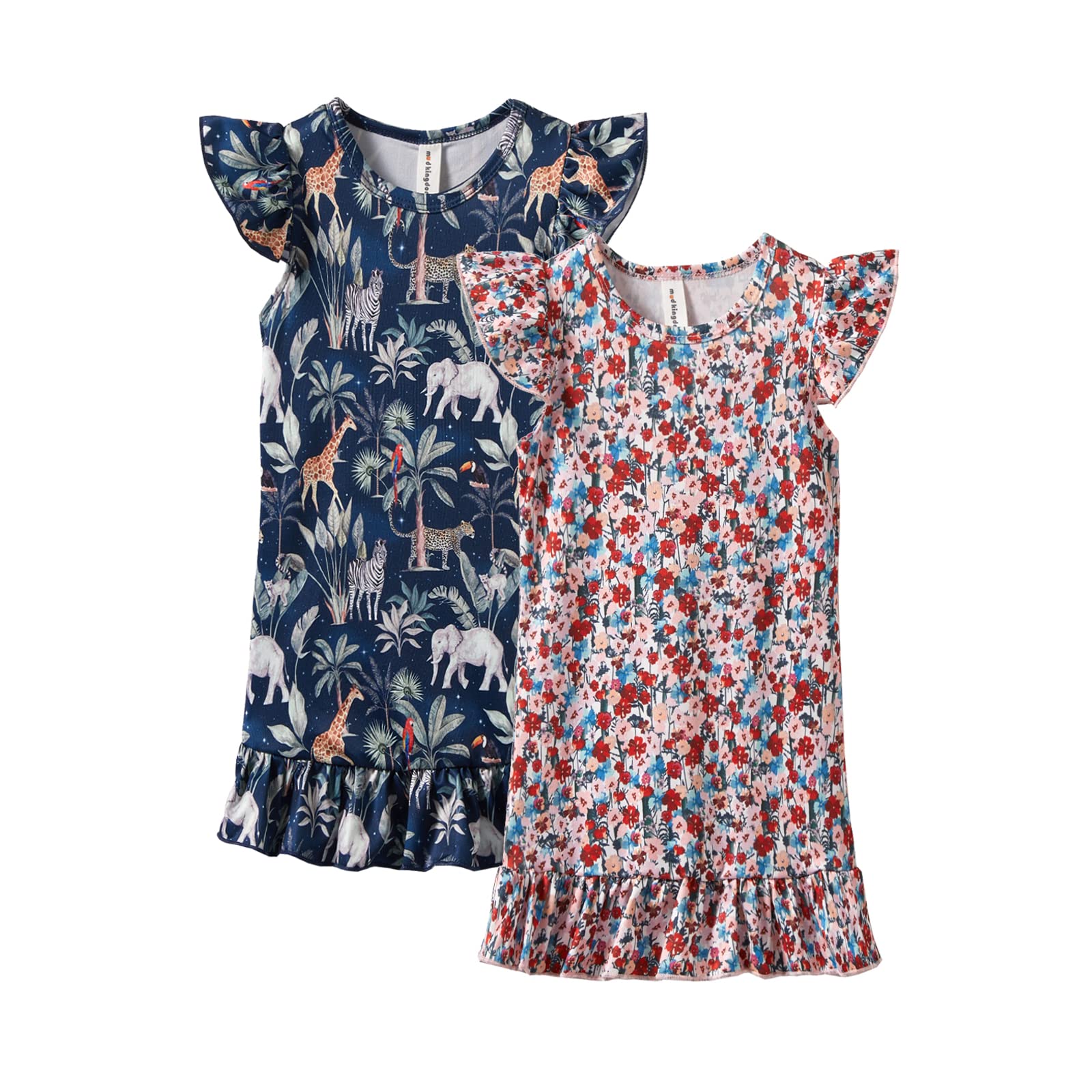 Mud Kingdom Girls Princess Dresss Cute Cartoon Dress 2 Piece Casual Dress