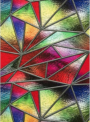 DKTIE Película de privacidad 3D para ventana, decorativa, bloqueo de calor, colores gruesos y vivos, cubierta perfecta para ventana (17.7 x 78.7