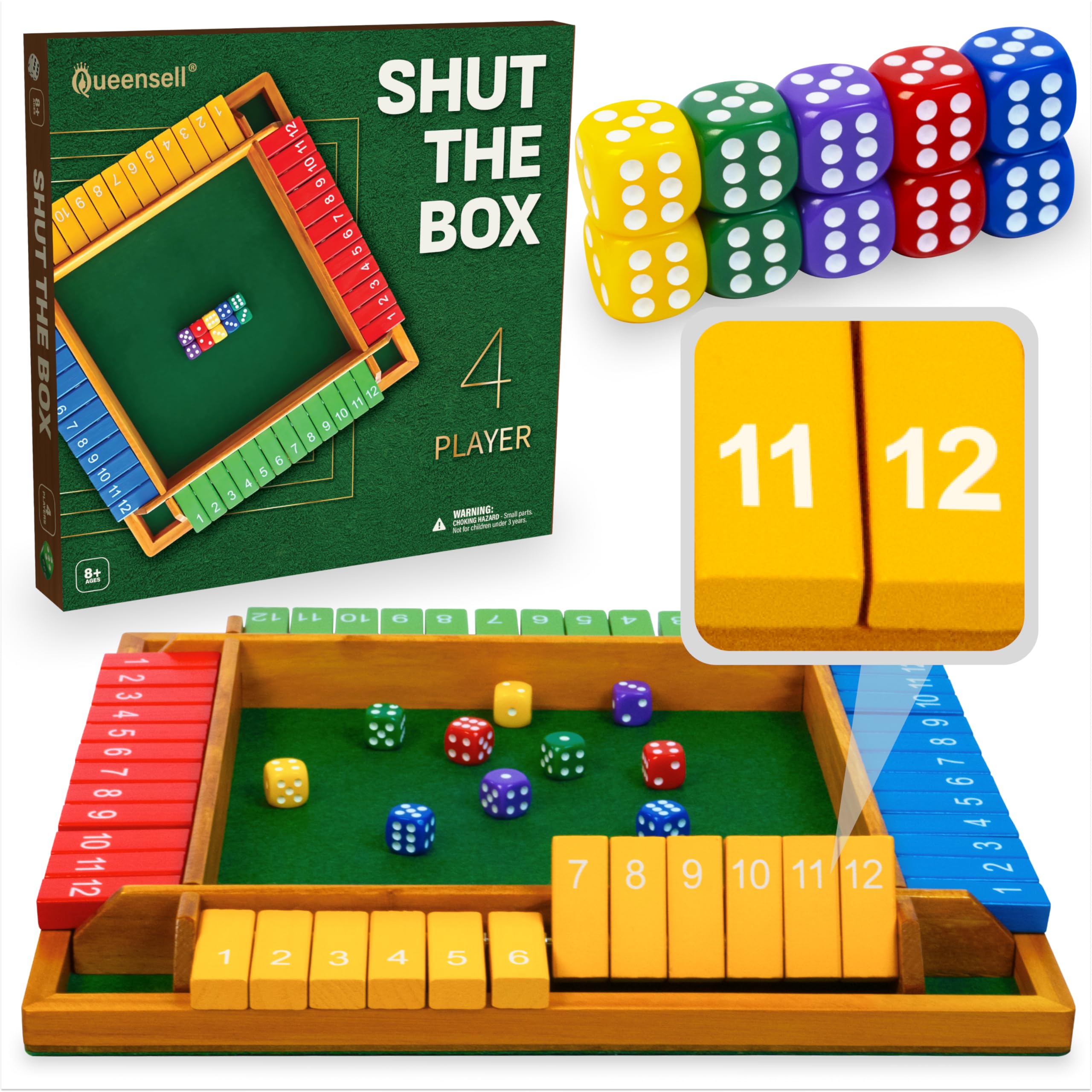 Queensell Large Shut the Box Game