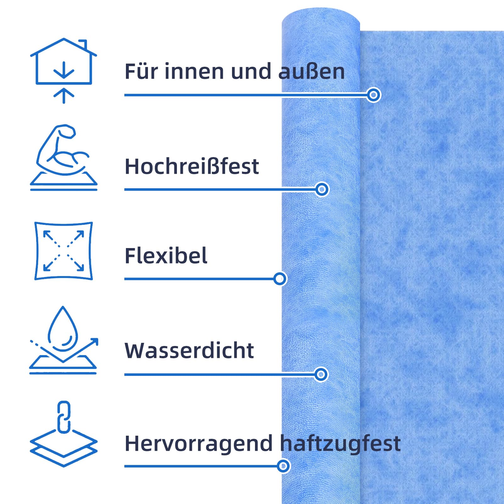 Abdichtungsbahn Dusche 1x30m, Dichtfolie Bad, Wasserdicht Entkopplungsmatte, Dichtbahn Abdichtbahn für Sanitär, Dusche, Badezimmer, Sauna, Fliesen (orange Farbe)