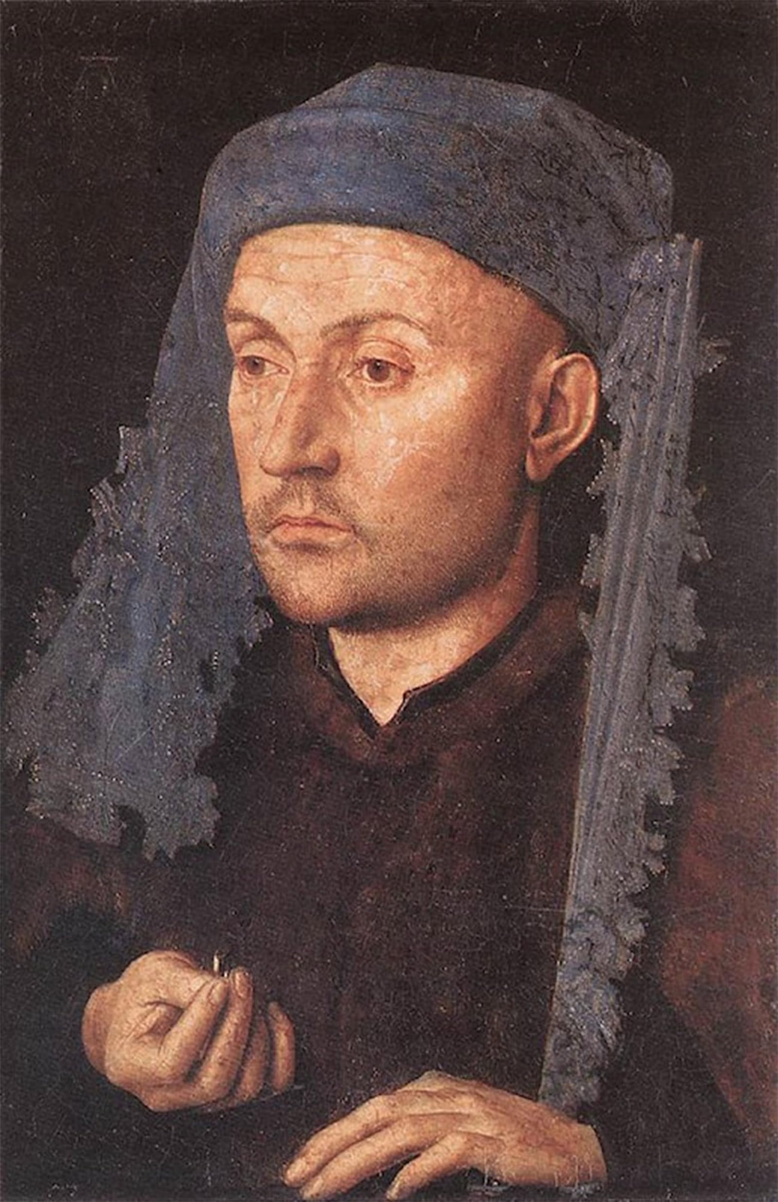 ARTXLXXBN Famous Painting Canvas Artwork Graffiti Print Portrait of a Goldsmith Jan van Eyck Portrait Canvas Image for Home Decor 60x90cm