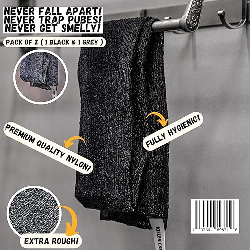 Miniatura 7 de Toalla exfoliante extra áspera, exfoliante extremo para cuerpo y espalda para ducha, extra largo, exfoliante higiénico áspero, hombres y mujeres,