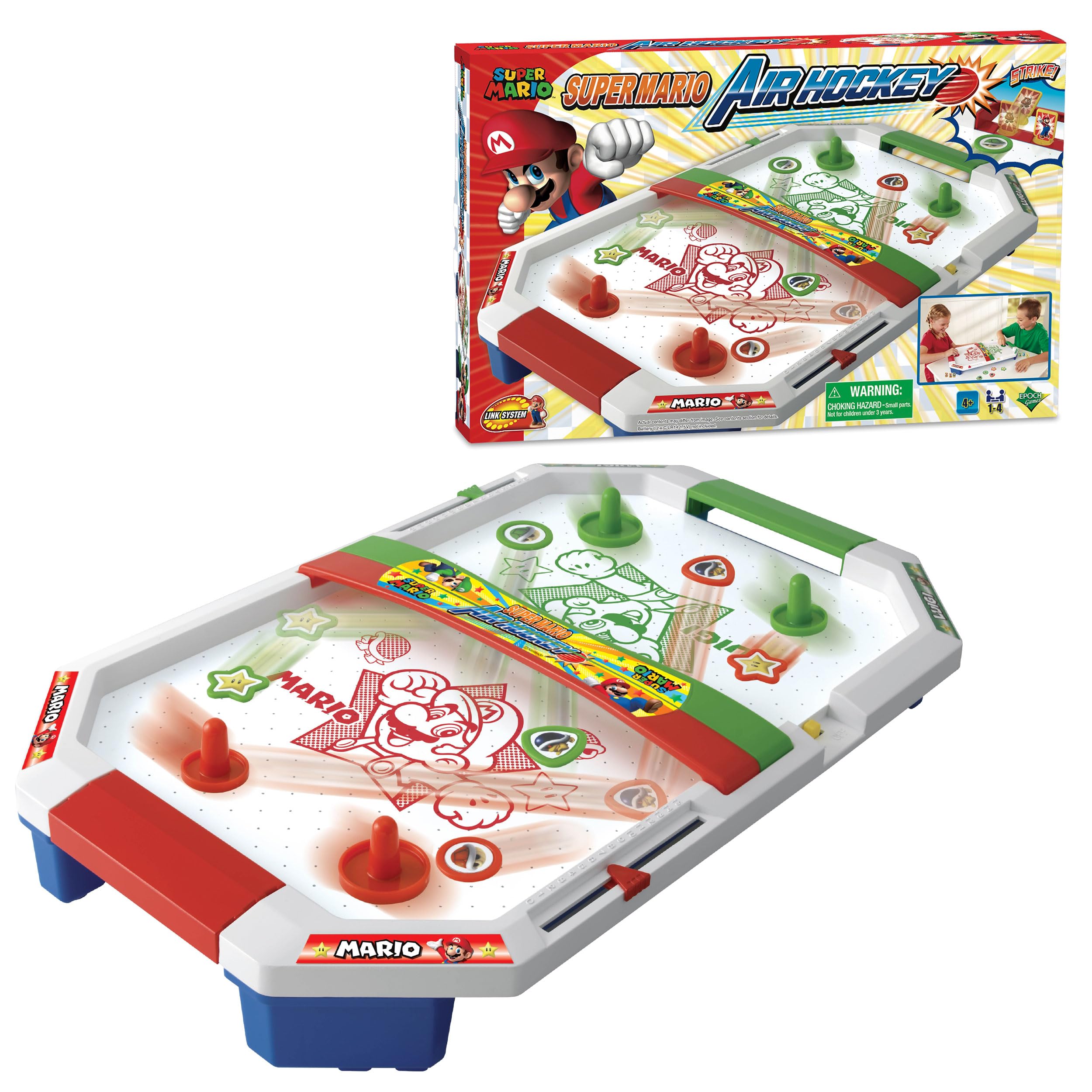 EPOCH Games- Super Mario Air Hockey Jeu d'ambiance, 7415 Nouveau Packaging