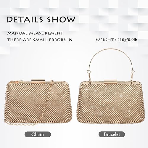 Miniatura 4 de AOYUNHUI Bolsos de mano para mujer, bolsos de noche con diamantes de imitación para boda, fiesta de graduación