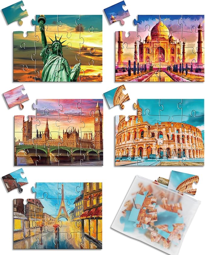 5 Puzzles para Alzheimer 16 Piezas Grandes con Bolsas de Almacenaje miniatura 6