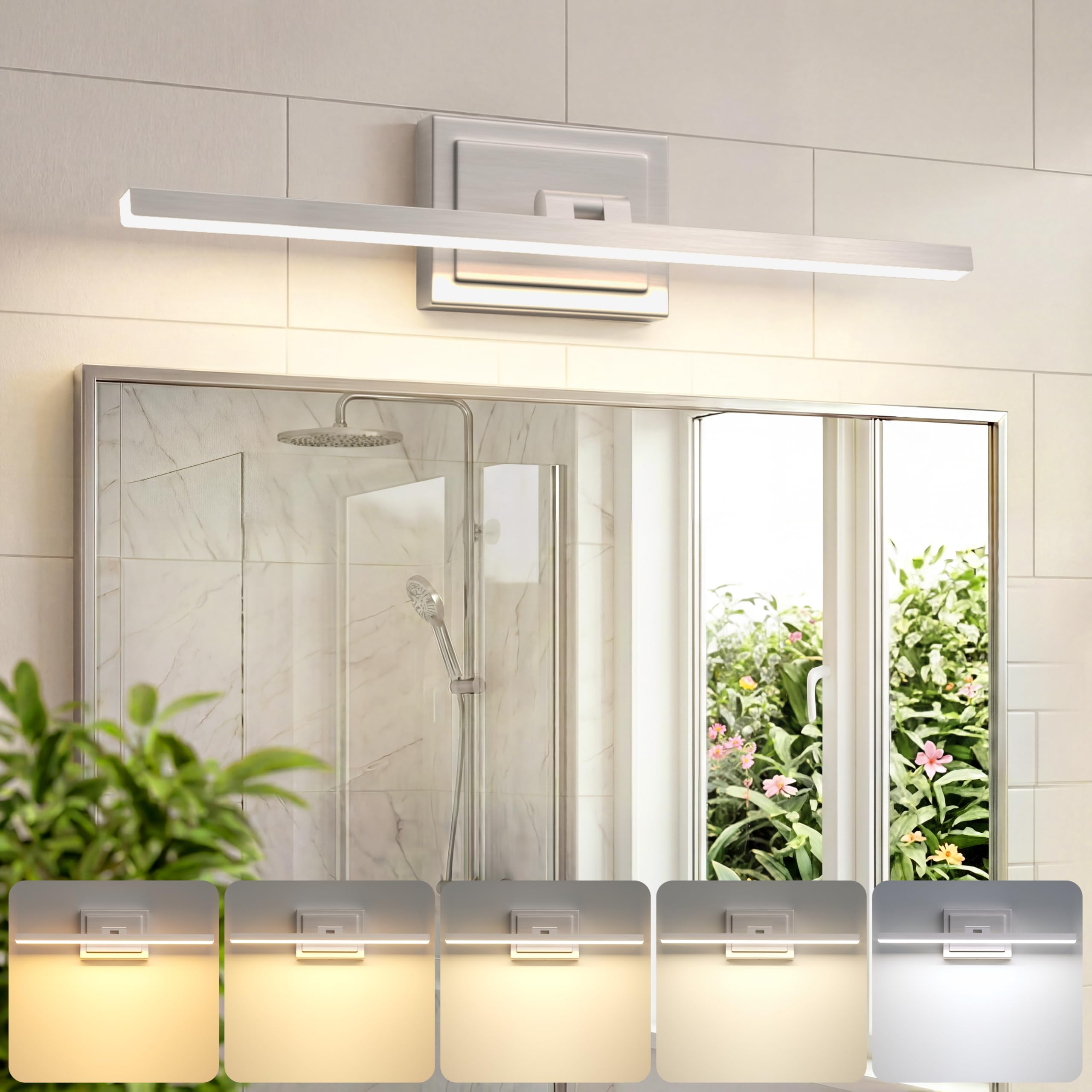 VOLISUN 24 inch rotatable brushed nickel vanity light