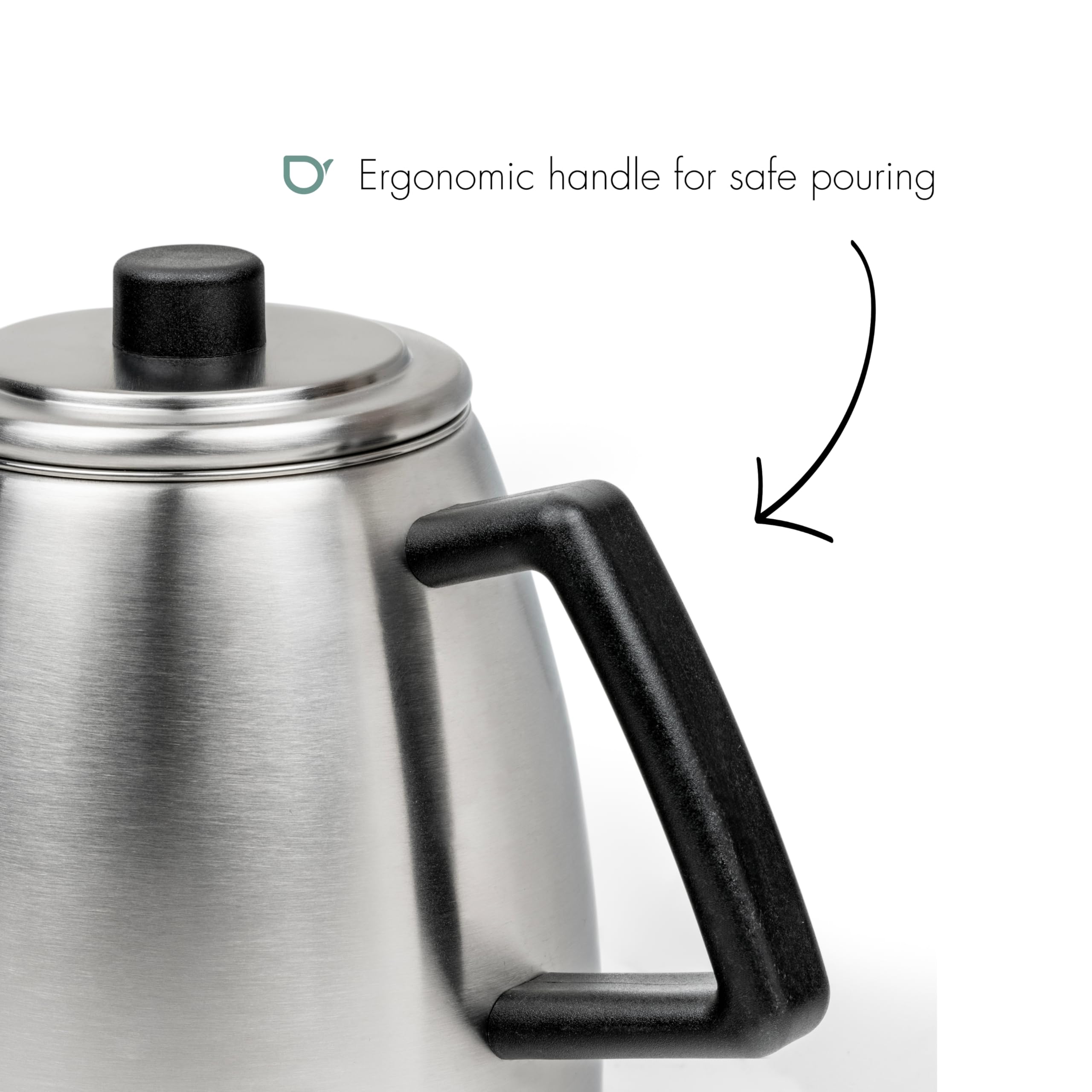Bredemeijer Tetera pequeña plateada de 1,1 litros, de acero inoxidable, doble pared, mate, con filtro de té, para disfrutar del té durante más tiempo