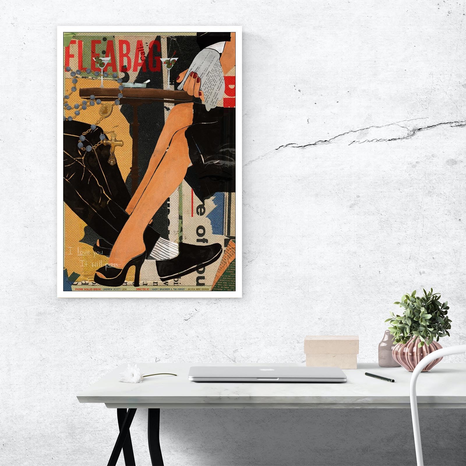 KFDJIG Fleabag Canvas Prints Home Decorations Posters for Room Aesthetic Wall Art Poster Trendy Retro Colorful Funny I Love You Is Will Pass Canvas Wall Art Funky Decor Bar Cart 12x16in Unframed - Image 3