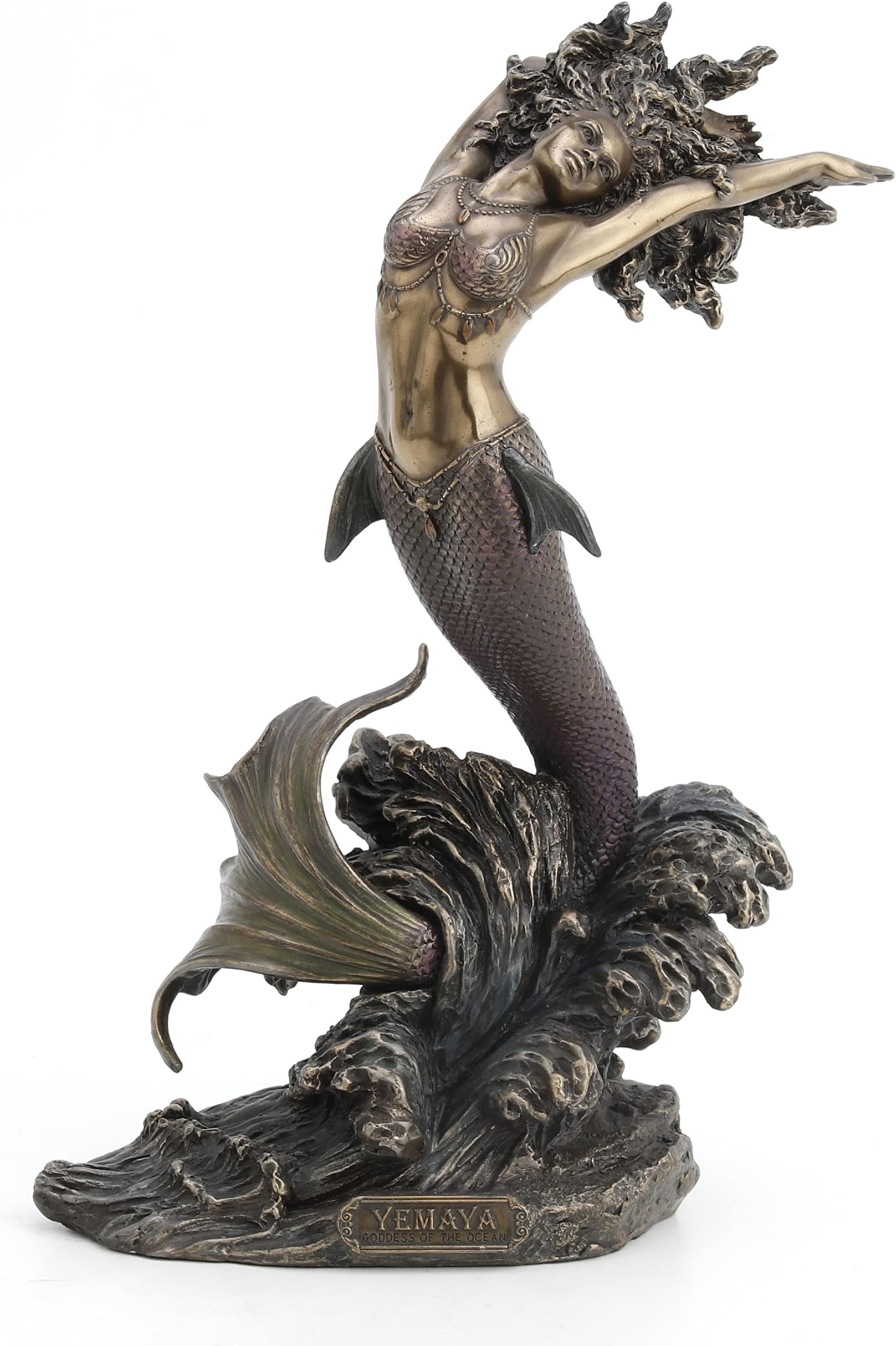 Yemaya Mother of All and Goddess of The Ocean Figurine Cold Cast Resin Bronze Finish