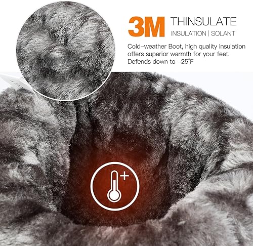 Miniatura 2 de Kricely Botas de nieve para hombre, impermeables, antideslizantes, para senderismo, atléticas, cálidas, cómodas, para clima frío