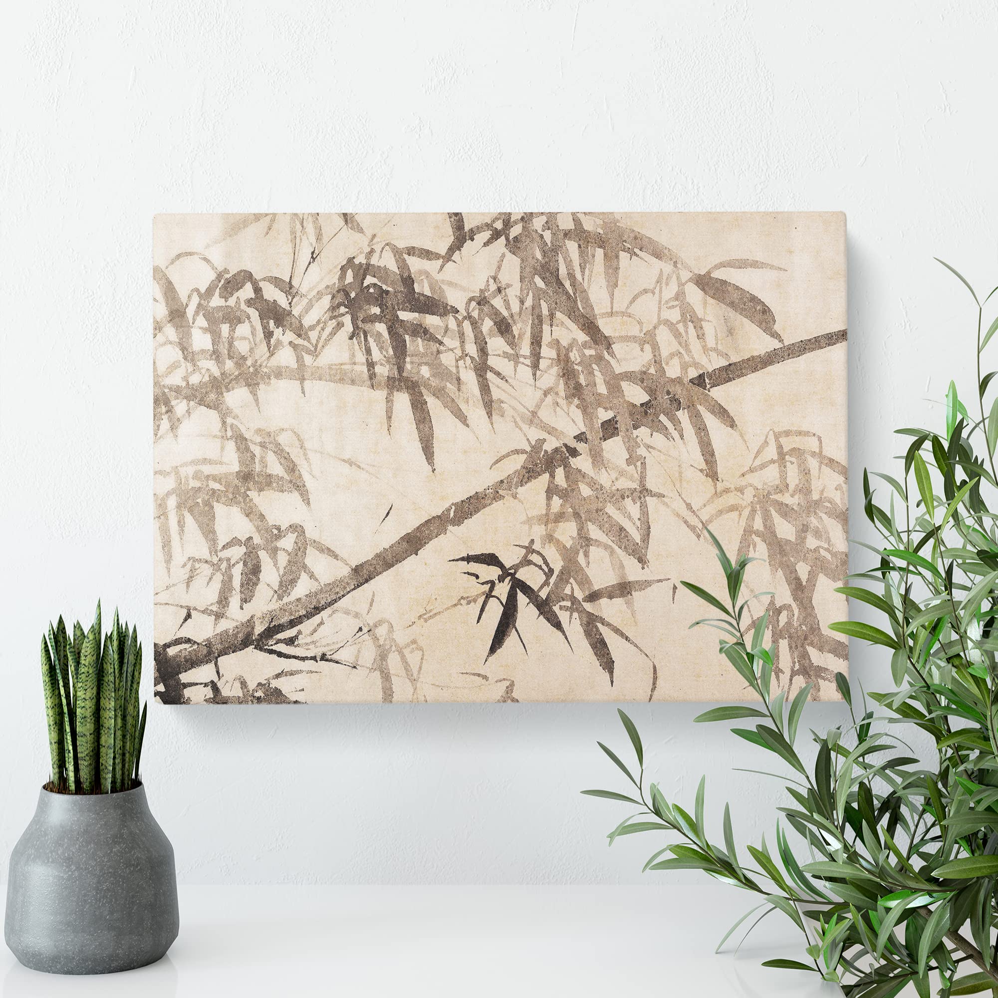 Bamboo Plant By Tang Yin Canvas Print, Mixed, 25L x 50W cm - Image 3