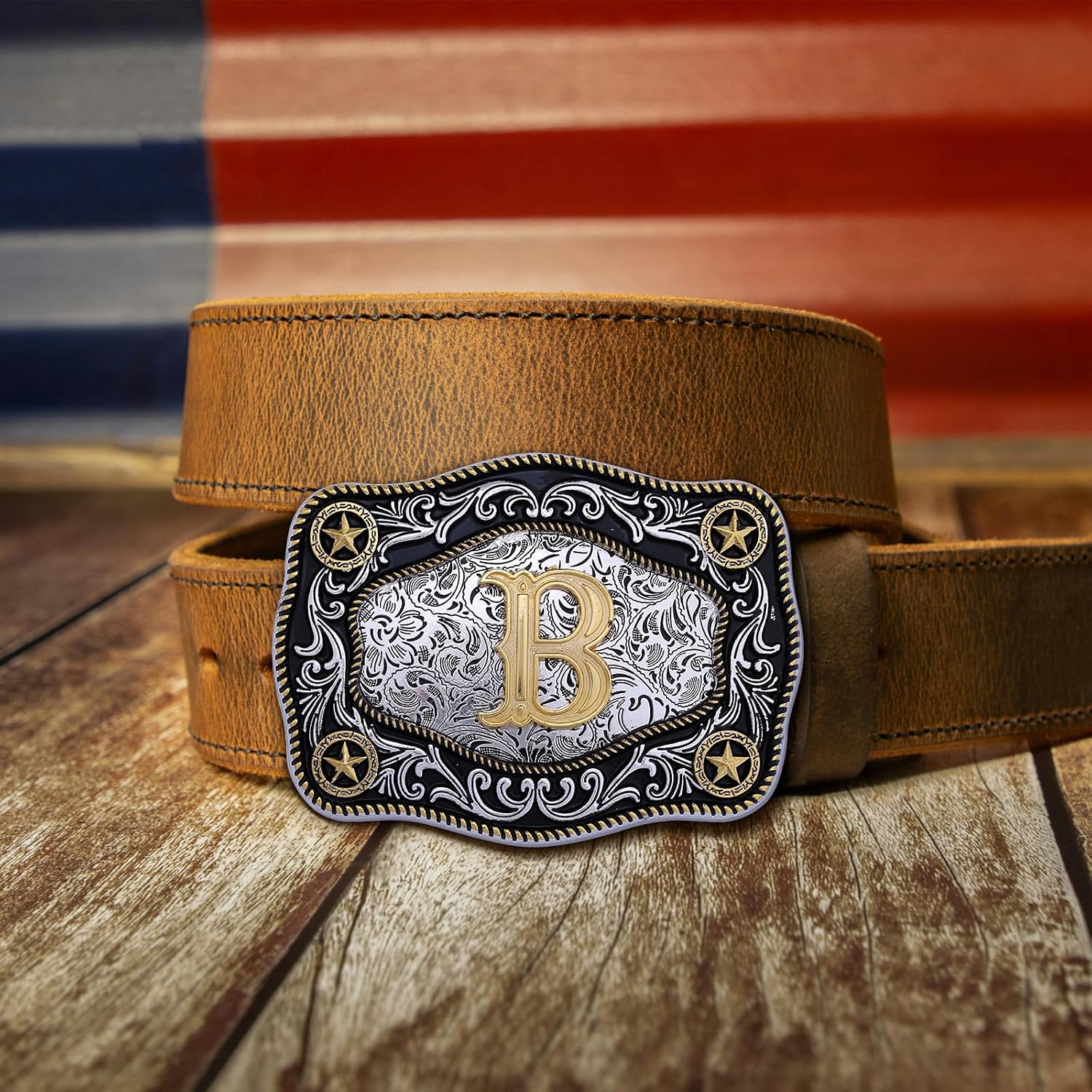 Belt Buckles Men Initial Letter A to Z Western Belt Buckle image 3